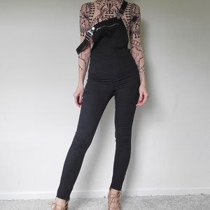 H&M Divided Black Skinny Overalls Jumper Romper Jumpsuit Size 6 Size 4